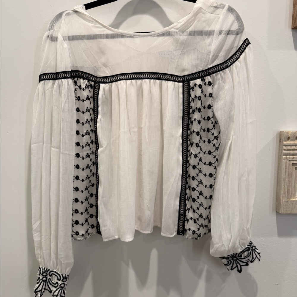 Elegant White and Black Women's Top